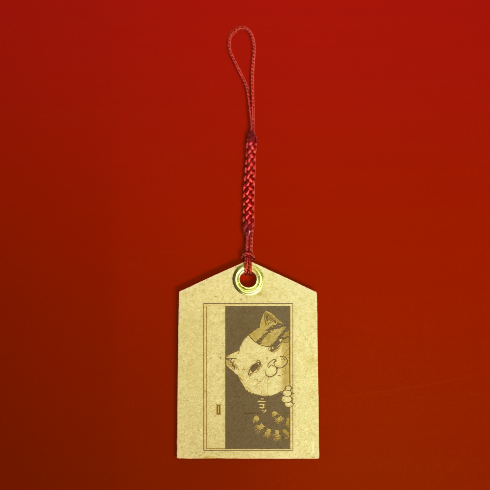 猫頭巾のハッピーライフコラボ 絵馬風木札