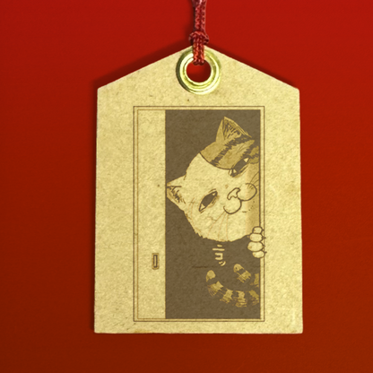 猫頭巾のハッピーライフコラボ 絵馬風木札